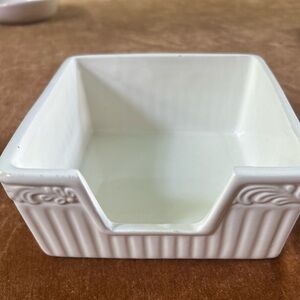 White Ceramic Square napkin holder